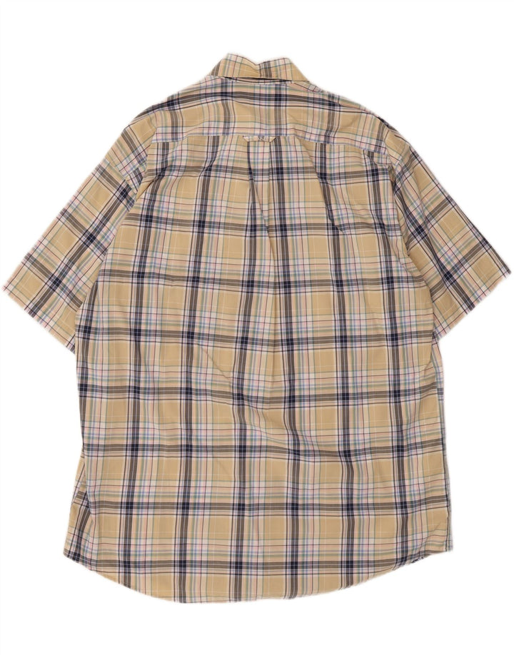 GANT Mens Short Sleeve Shirt XL Beige Check Cotton