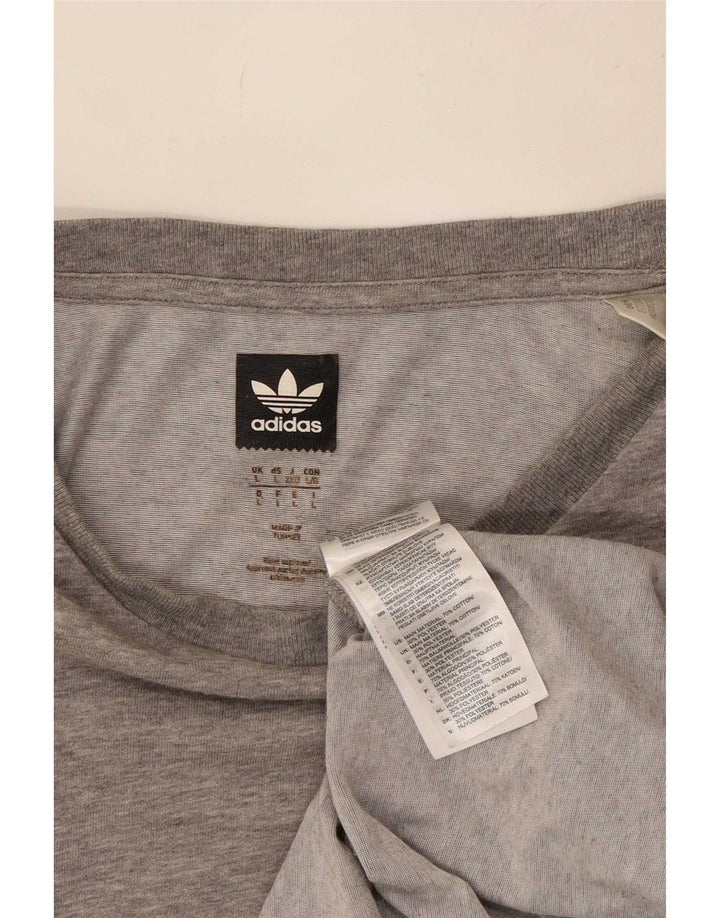 Adidas Herre T-Shirt Top Stor Grå Flecked Bomuld