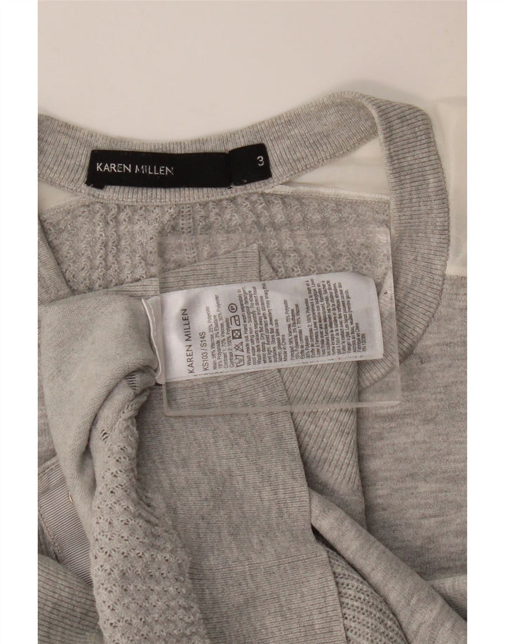 Karen Millen Dame Loose Fit Cardigan Sweater Størrelse 3 Medium Grå