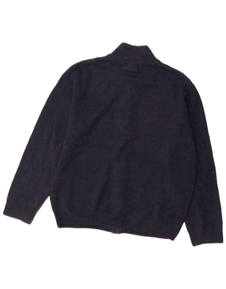 Marks & Spencer Herre cardigan sweater med fuld lynlås XL marineblå akryl