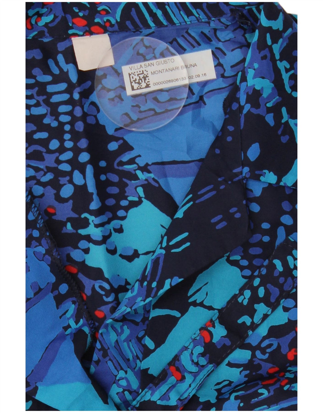 Vintage kvinders abstrakt mønster basiskjole UK 18 XL marineblå