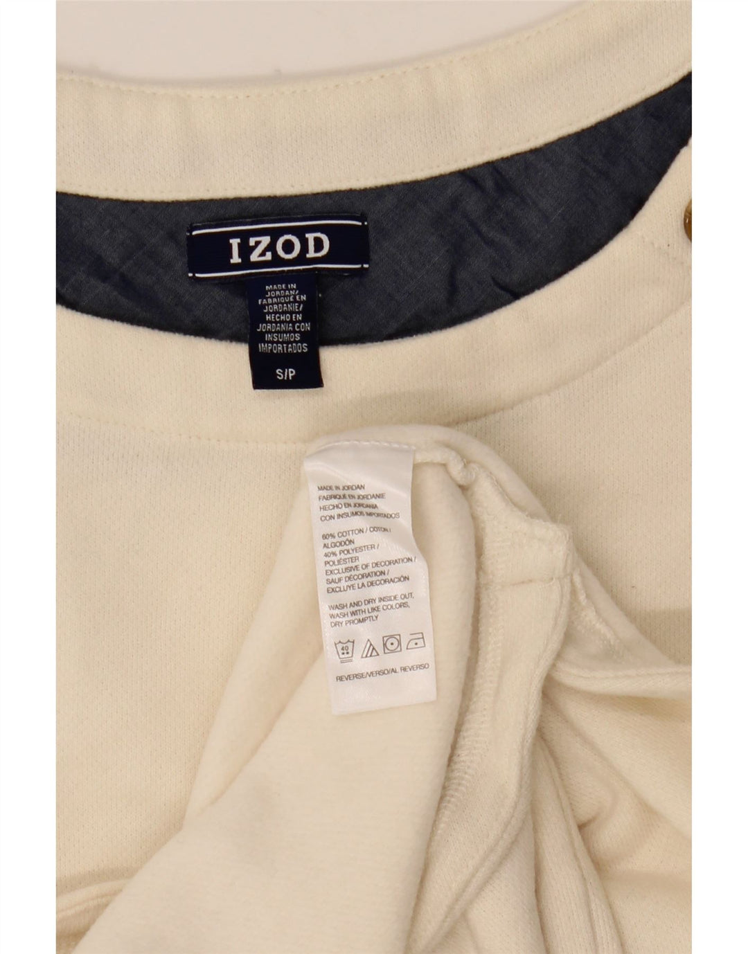 Izod Dametop Langærmet UK 10 Small White Bomuld