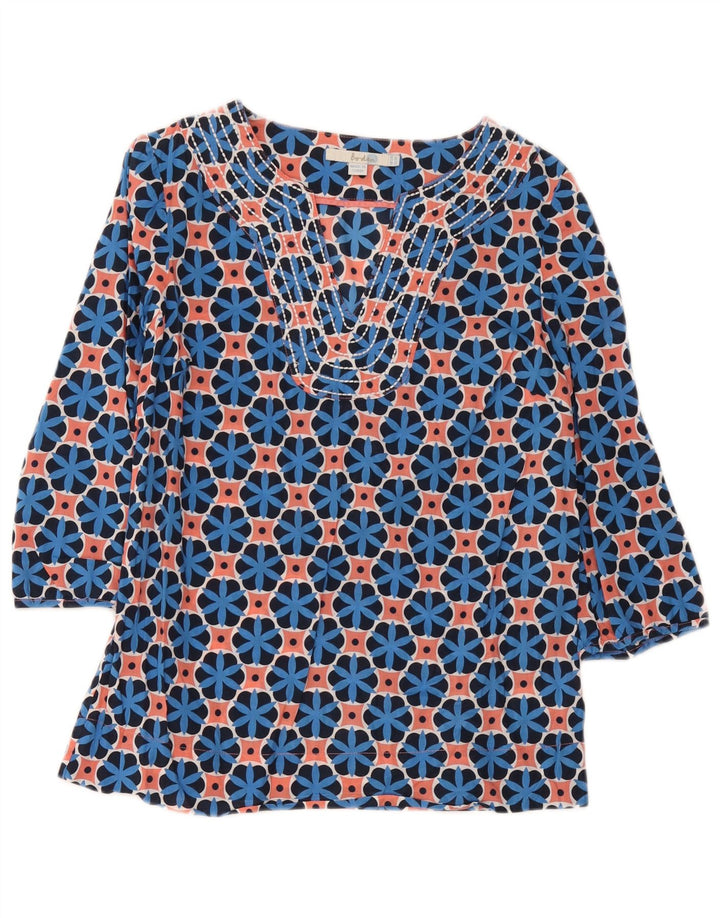 Boden Dame 3/4 ærmet Tunika Top UK 12 Medium Flerfarvet Geometrisk