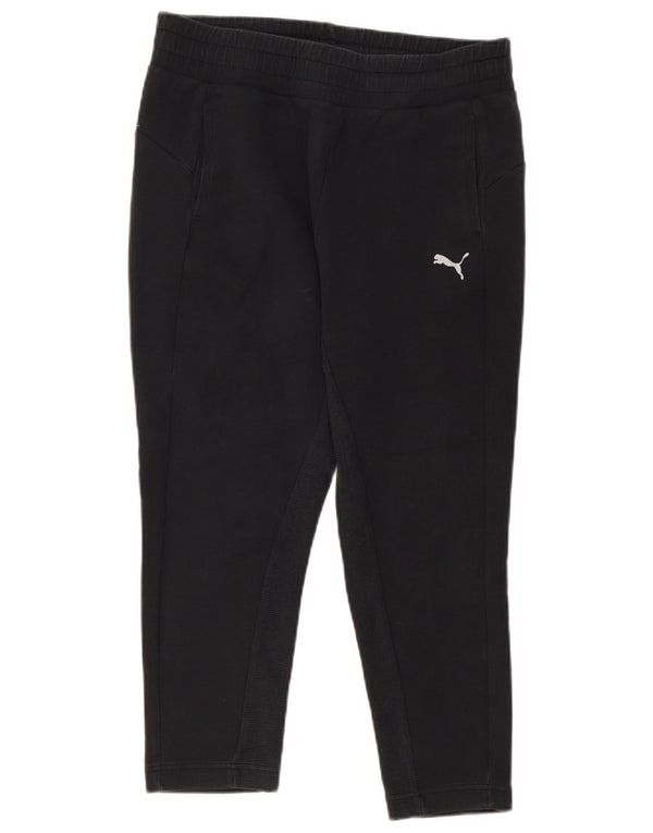 Puma Womens Crop træningsdragt Bukser Joggers UK 14 Large Black Bomuld