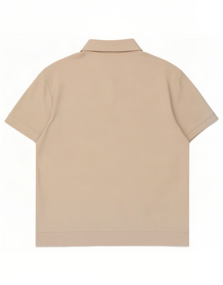 Zara Herre Polo Shirt Large Off White Bomuld