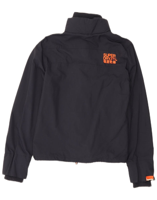 Superdry Womens The Windcheater Grafisk regnjakke UK 12 Medium Navy Blue