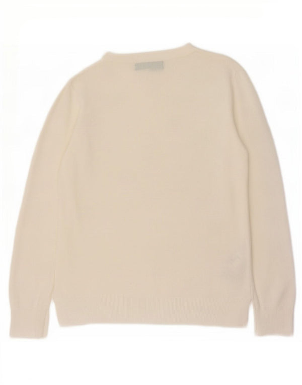 Marks & Spencer Dame Boat Neck Jumper Sweater UK 10 Small Beige Acryl