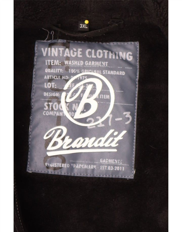 BRANDIT Herre Hooded Parka Jacket UK 46 3XL Sort Polyester