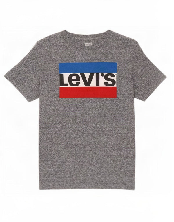 Levi's Boys Grafisk T-Shirt Top 13-14 år XL Grå Flecked Bomuld