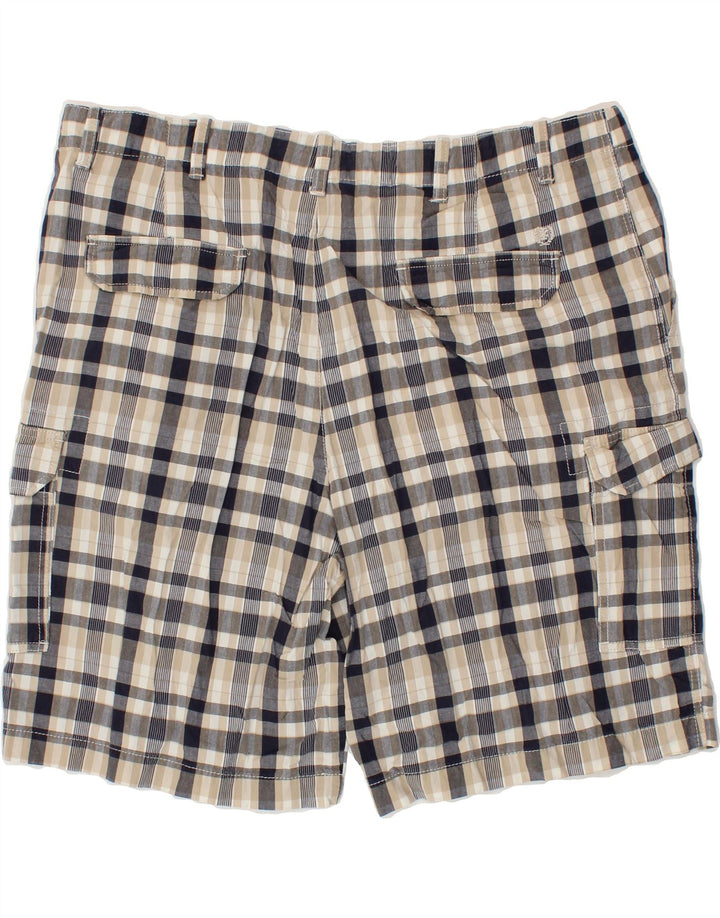 IZOD Mens Cargo Shorts W42 2XL Beige Check Cotton Vintage Izod and Second-Hand Izod from Messina Hembry 