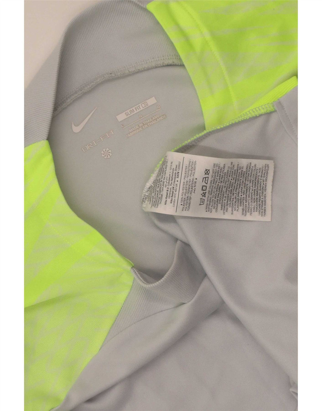 Nike Herre Dri Fit Slim T-Shirt Top Stor Grå Colourblock Polyester