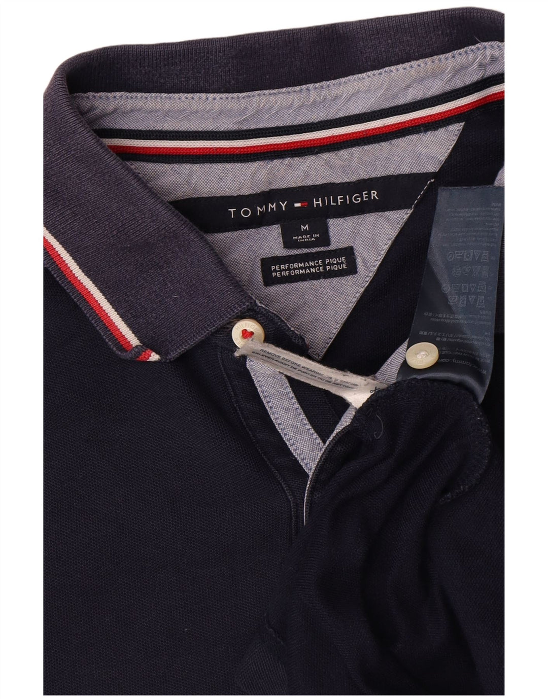 Tommy Hilfiger herre poloshirt Medium marineblå bomuld