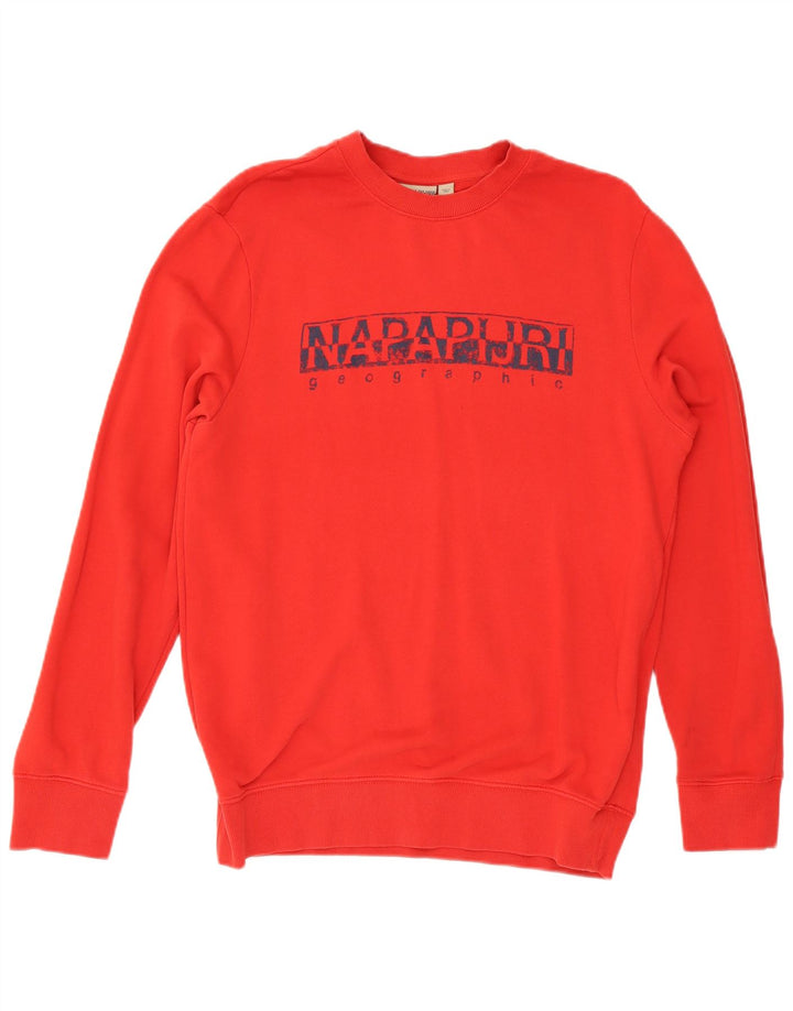 Napapijri Herre Grafisk Sweatshirt Jumper Medium Rød Bomuld