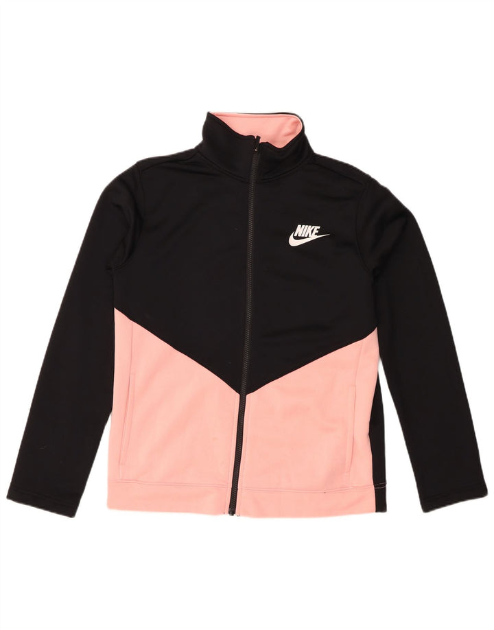 Nike træningsdragt topjakke til piger 13-14 år XL Sort Colourblock Polyester