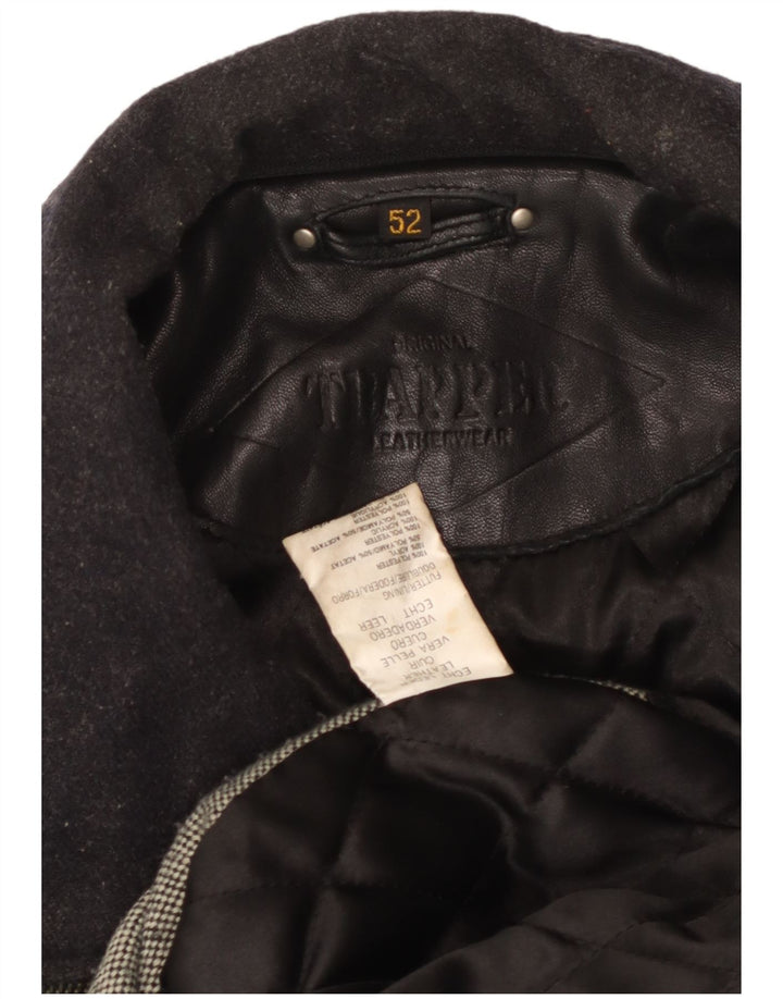 Trapper Herre Læderjakke EU 52 XL Sort Læder