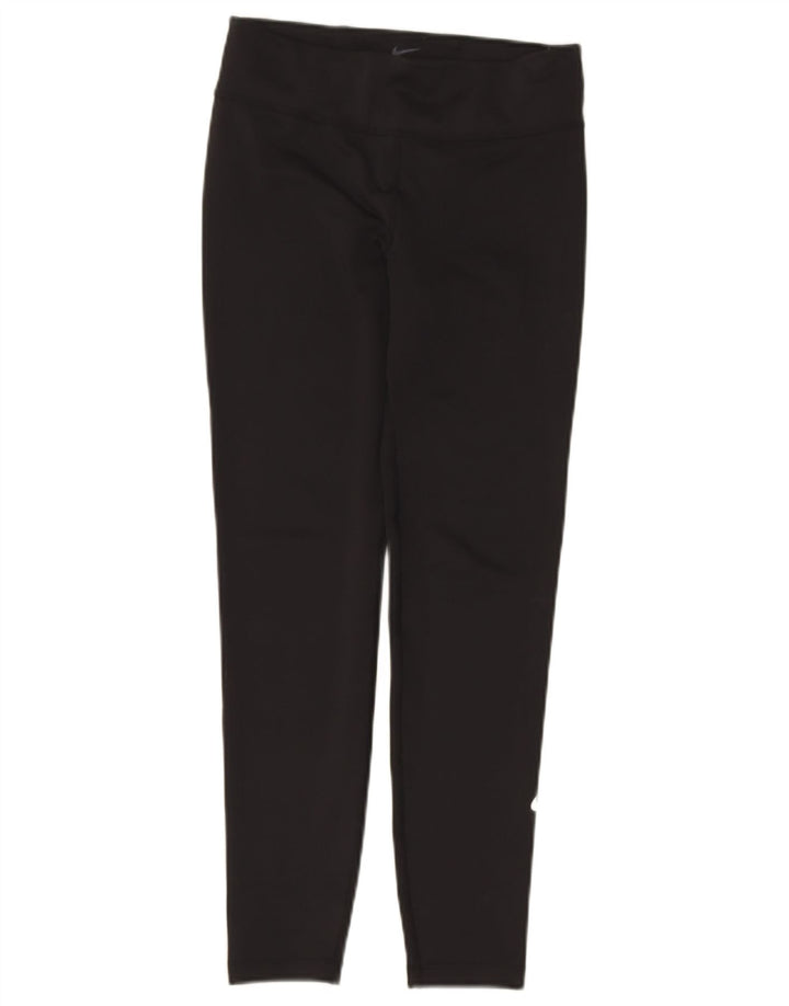 NIKE Girls Dri Fit Leggings 12-13 Years Large Black Polyester