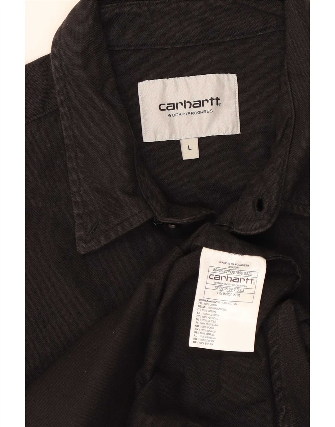 Carhartt herreskjorte stor sort bomuld