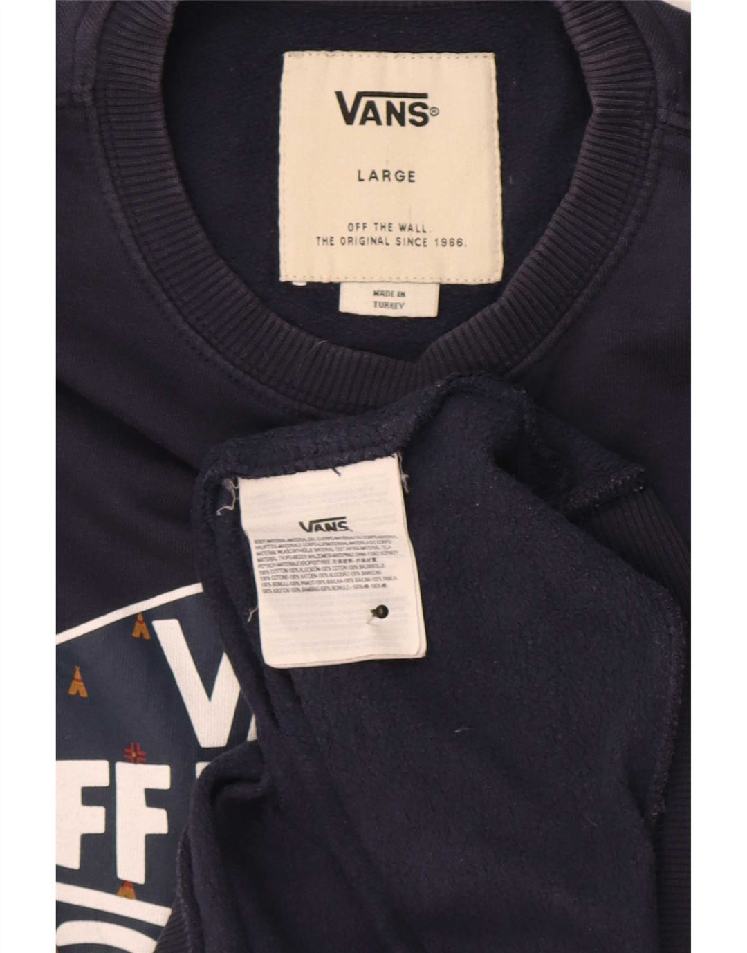 Vans Herre grafisk sweatshirt jumper stor marineblå bomuld