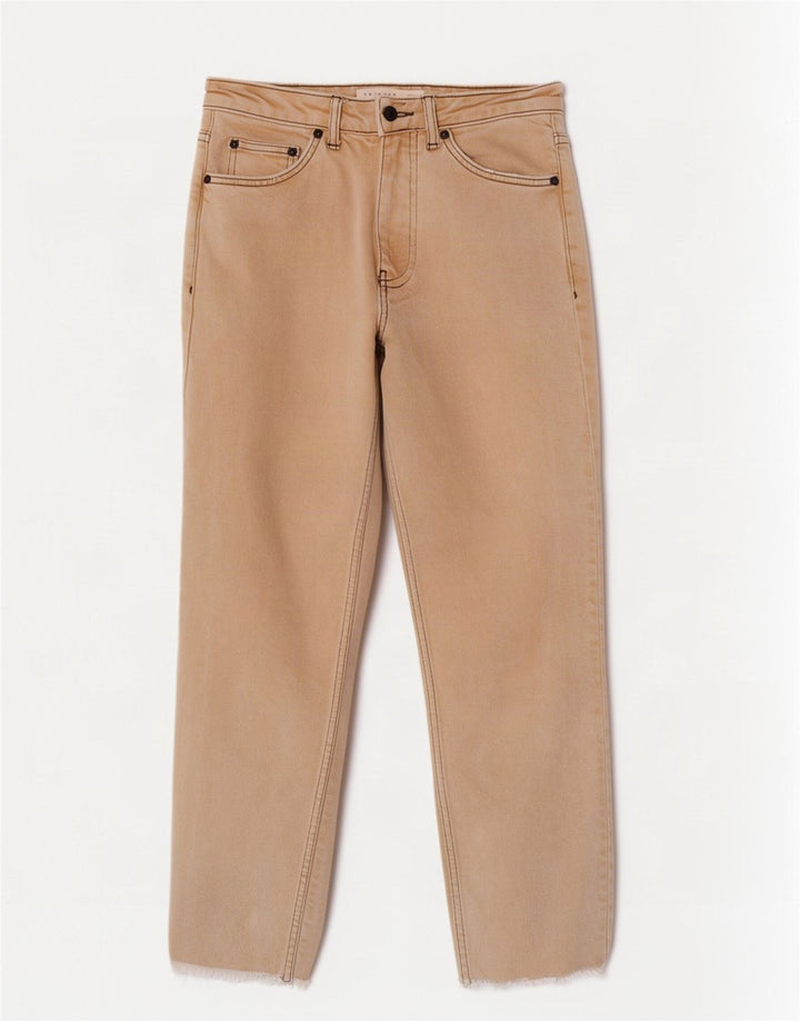 Topshop Dame Cropped Jeans W26 L25 Beige Bomuld