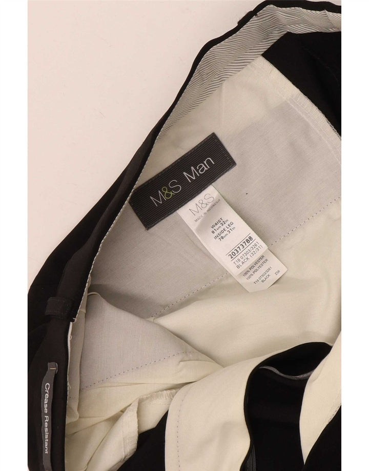 Marks & Spencer Straight Suit Bukser til mænd W32 L31 Sort polyester