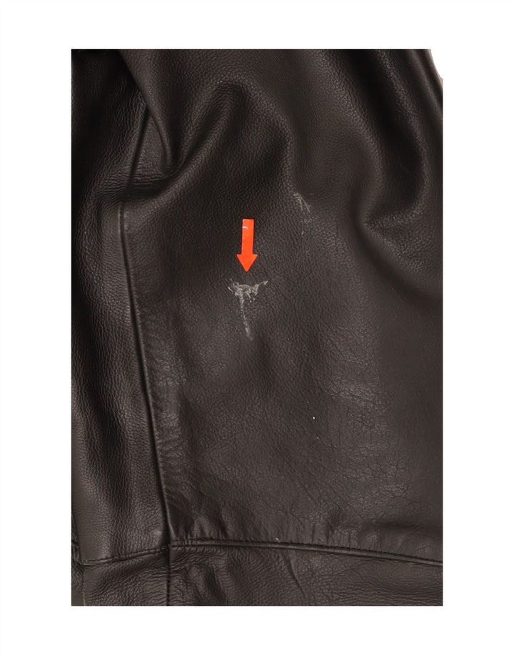 LOUIS Womens Slim Leather Trousers IT 44 Medium W28 L32 Black Leather Vintage Louis and Second-Hand Louis from Messina Hembry 