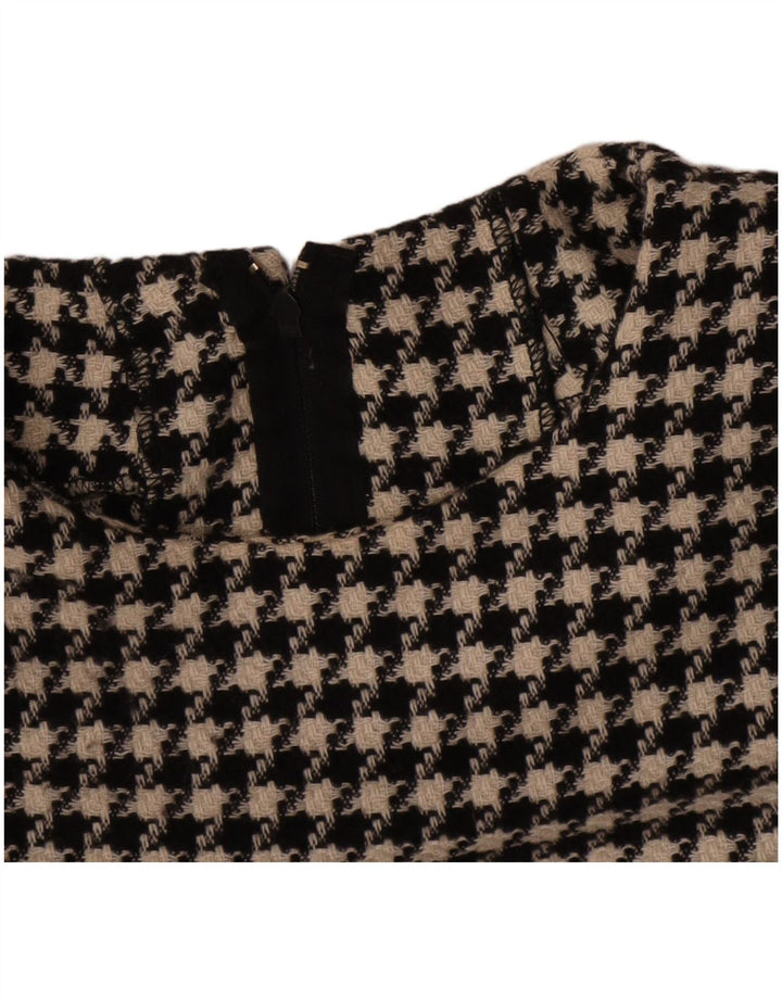 Vintage dameskedekjole UK 12 Medium Black Houndstooth