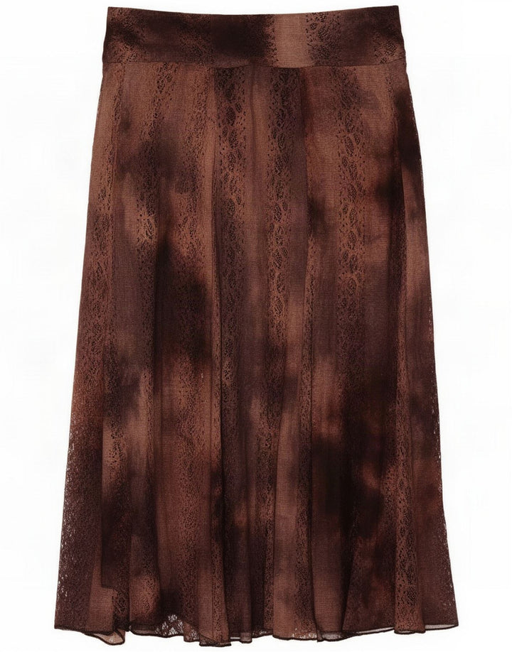 Per Una Dame Midi Nederdel UK 14 Large W32 Brun Polyester