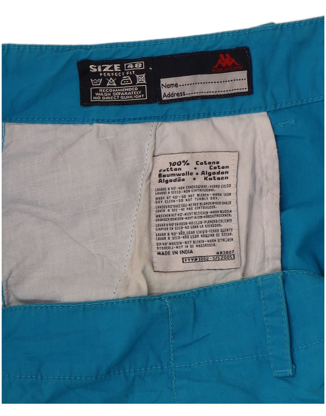 KAPPA Lige Capri-bukser til kvinder, perfekt pasform IT 48 XL W34 L20 Blå