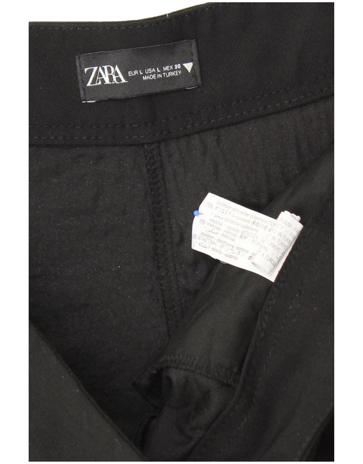 ZARA Womens Skort UK 14 Large W32 Black Polyester