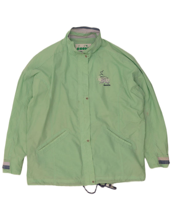 Diadora Dame Oversized regnjakke UK 14 Medium Green Nylon