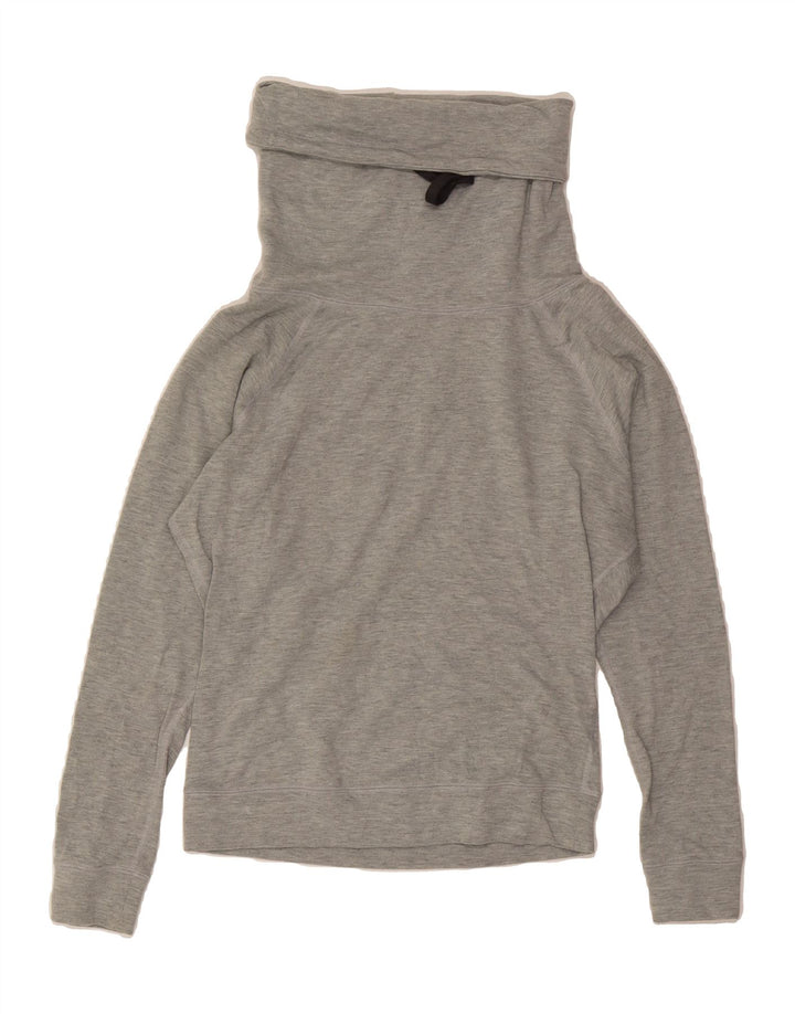 NIKE Womens Dri Fit Oversized Roll Neck Sweatshirt Jumper UK 6 XS Grey Vintage Nike and Second-Hand Nike from Messina Hembry 