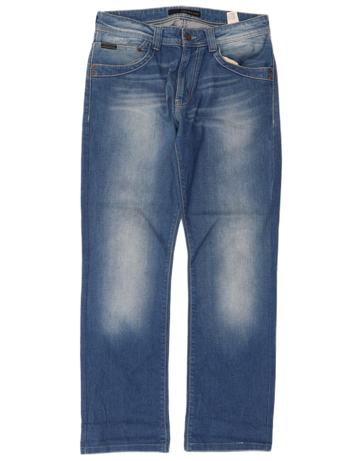 Calvin Klein Dame Straight Jeans W31 L29 Blå Bomuld