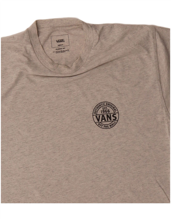 VANS Herre Classic Fit Grafisk T-shirt Top Medium Grey Flecked Bomuld