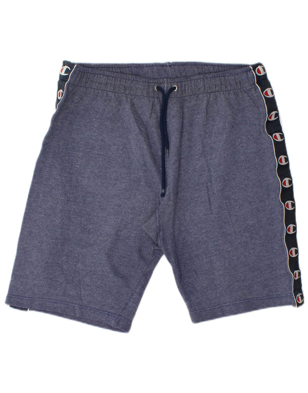 Champion Herre grafiske sportsshorts Small Blue Colourblock