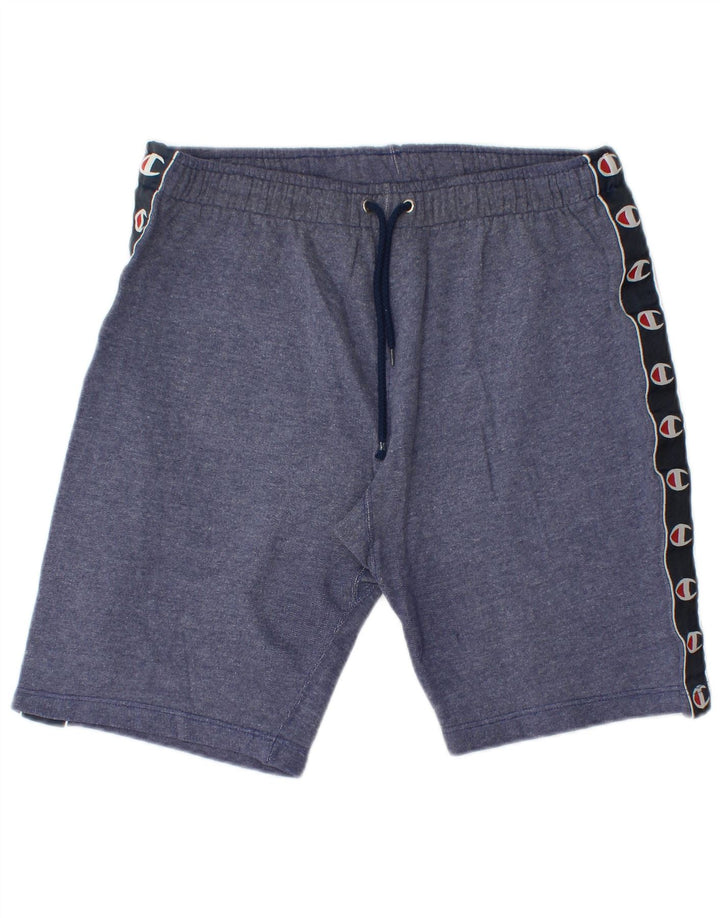 Champion Herre grafiske sportsshorts Small Blue Colourblock