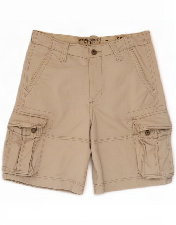 Abercrombie & Fitch Mens Cargo Shorts Medium W30 Beige Cotton