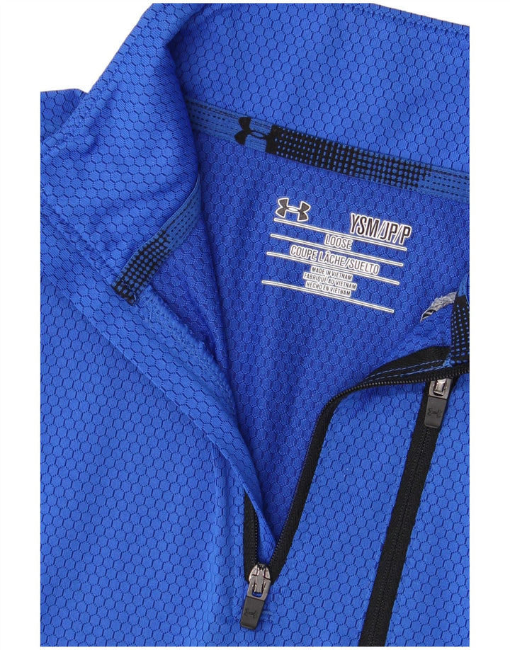 Under Armour Boys Pullover Træningsdragt Top 7-8 år Small Blue Colourblock