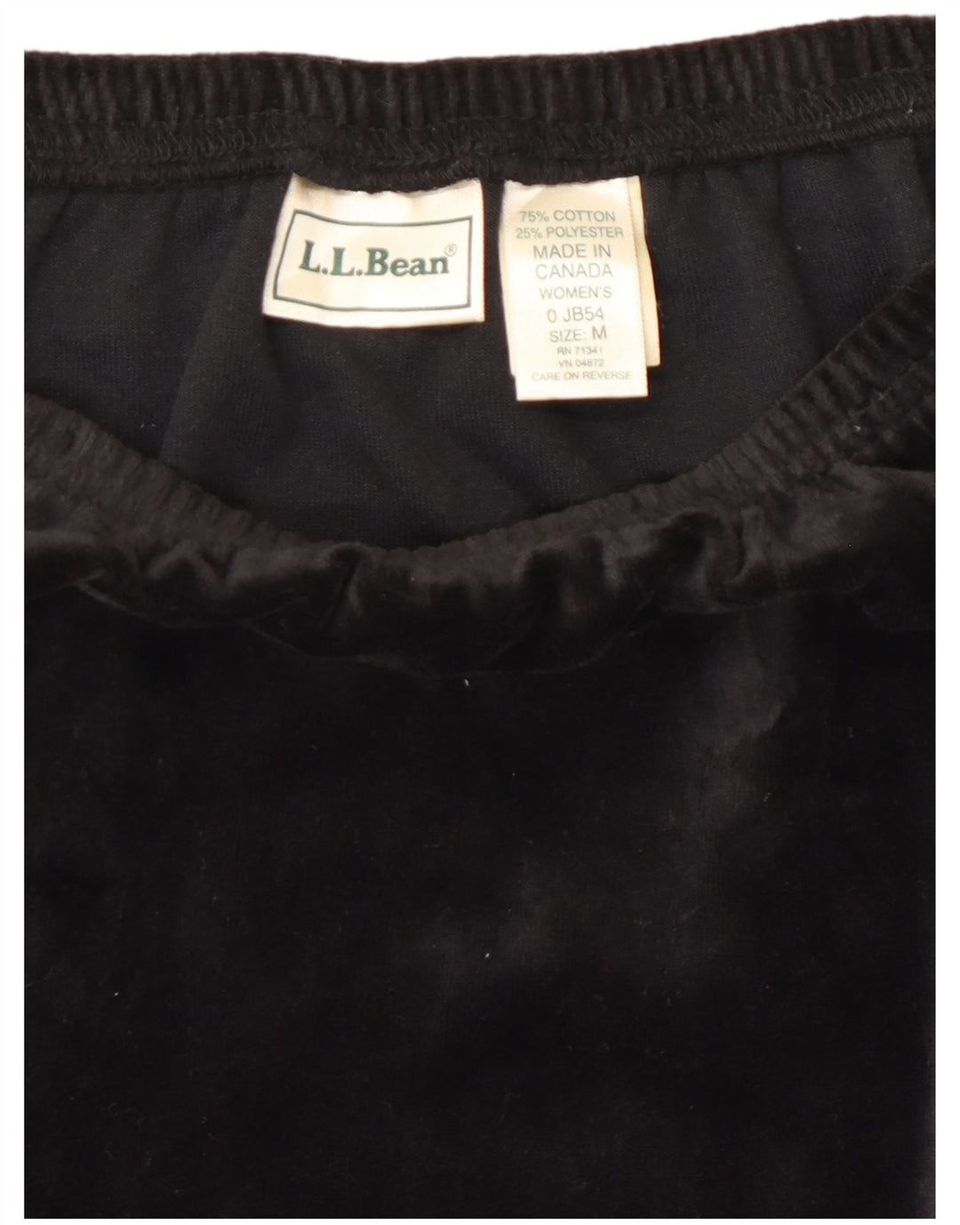 L.L.BEAN Dame Velvet A-line nederdel Medium W28 Sort Bomuld