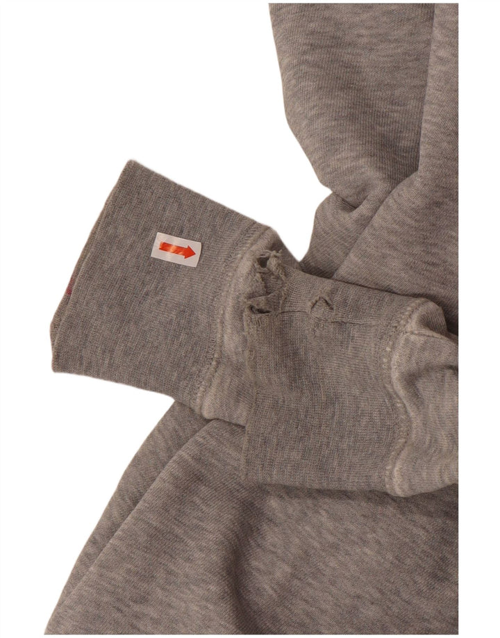 NIKE Mens Zip Hoodie Sweater Small Grey Cotton