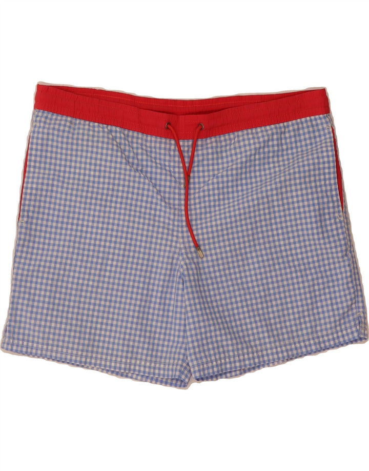 MASSIMO DUTTI Mens Swimming Shorts Large  Blue Gingham Polyester Vintage Massimo Dutti and Second-Hand Massimo Dutti from Messina Hembry 