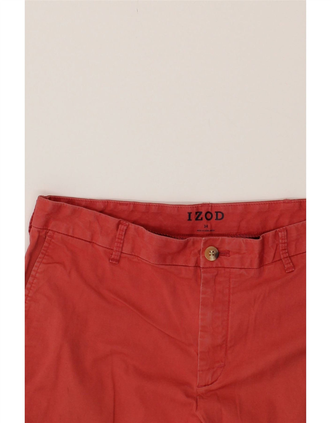 IZOD Mens Chino Shorts W34 Large Red Cotton Vintage Izod and Second-Hand Izod from Messina Hembry 