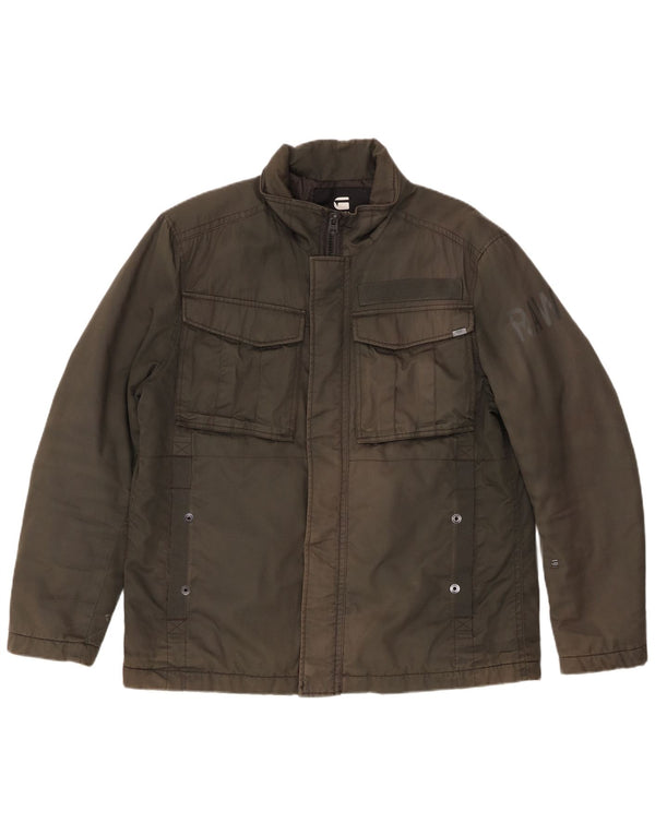 G-Star Herre Graphic Utility Jacket UK 42 XL Khaki Cotton