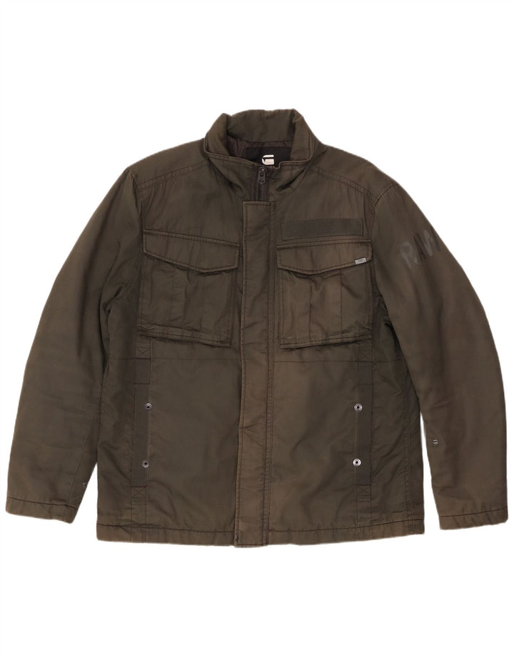 G-Star Herre Graphic Utility Jacket UK 42 XL Khaki Cotton