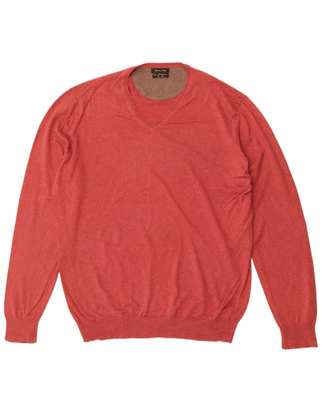 Massimo Dutti Herre V-hals sweater XL Rød Bomuld