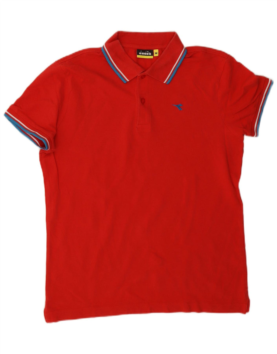 DIADORA Poloshirt til mænd Medium rødstribet bomuld