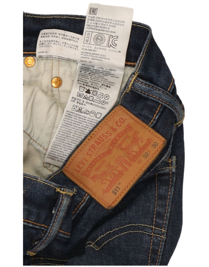 Levi's Dame 511 Slim Jeans W32 L30 Marineblå Bomuld