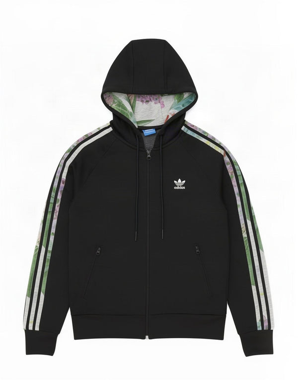 Adidas Dame Grafisk Hættetrøje Sweater UK 10 Lille Sort Polyester
