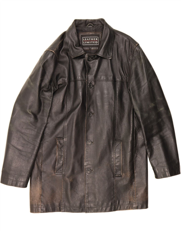 VINTAGE Mens Leather Jacket UK 40 Large Black Leather Vintage Vintage and Second-Hand Vintage from Messina Hembry 