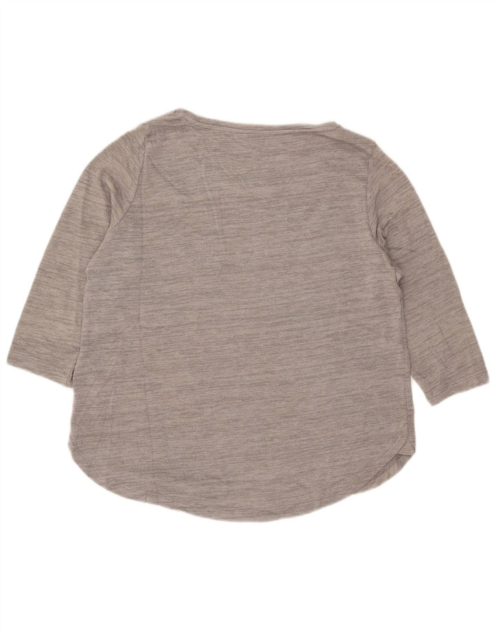 Marks & Spencer Petite Top til kvinder 3/4 ærmer UK 14 Large Grå Flecked
