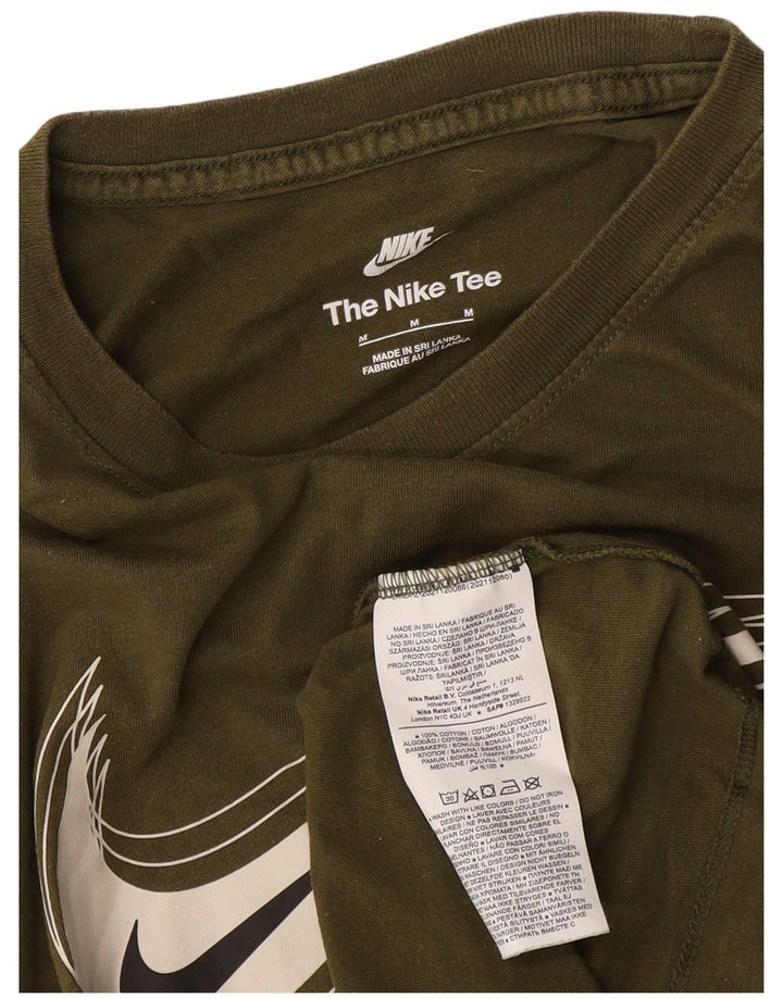 Nike Herre grafisk T-shirt Top Medium Khaki Bomuld